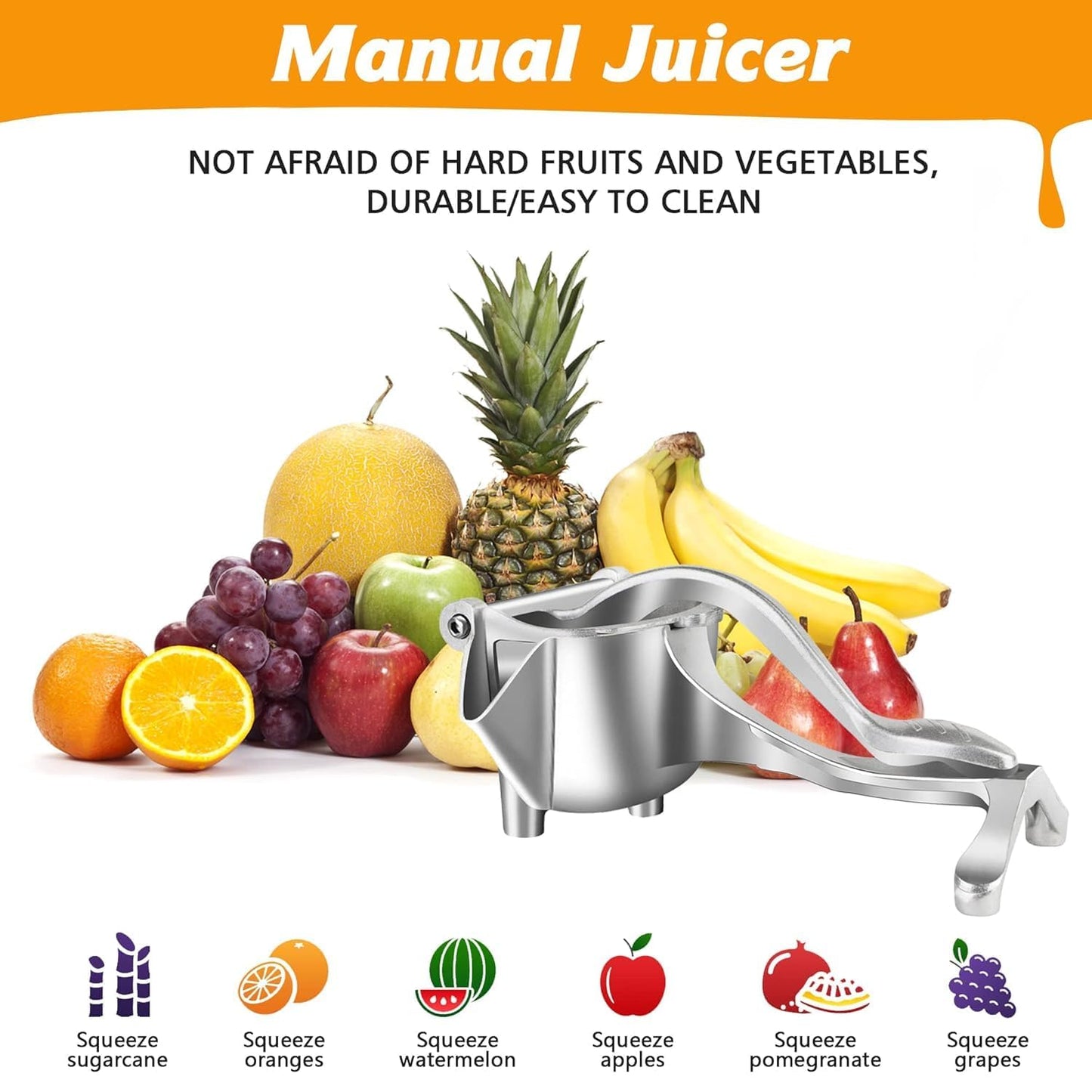 Manual Fruit Juicer Heavy Duty Aluminium Compact