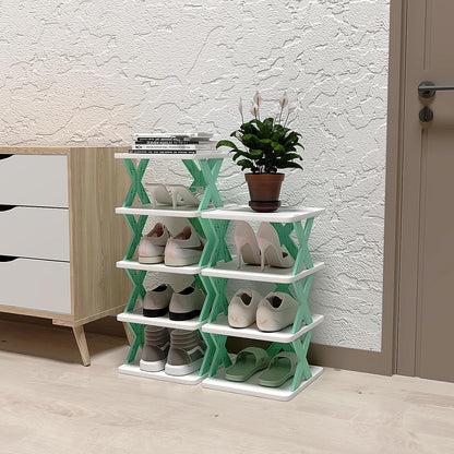 4 Layer Stylish Shoe Storage Organizer Multi-Purpose Stackable Shoe Rack Adjustable Slots
