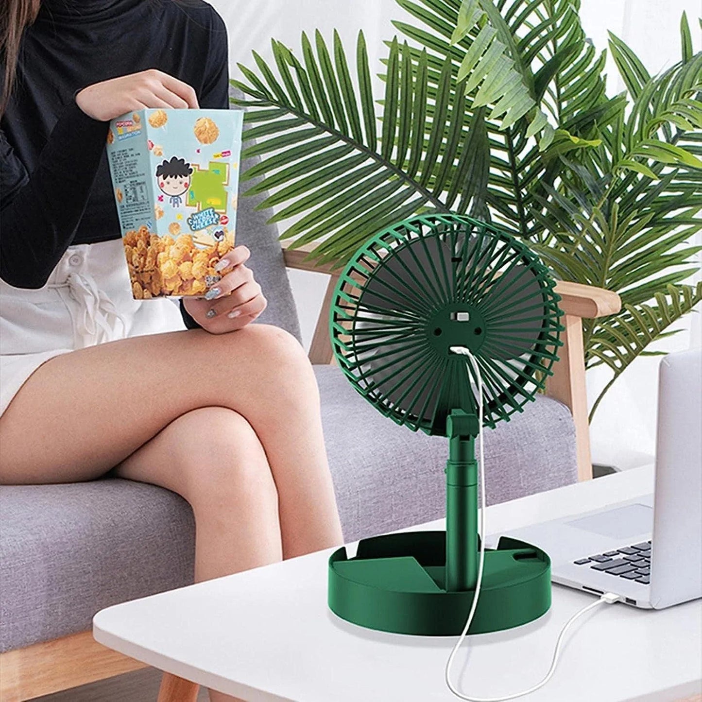 Foldable Telescopic Electric Desk Rechargeable Portable Fan