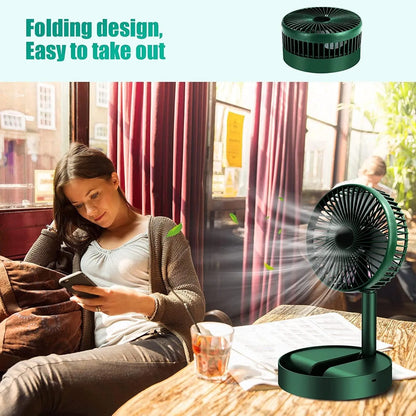 Foldable Telescopic Electric Desk Rechargeable Portable Fan